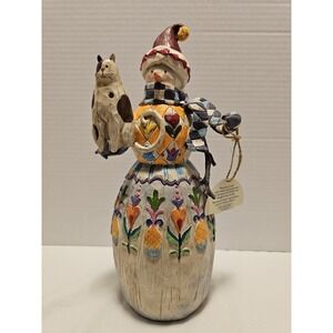 Vintage Jim Shore Winter's Friends Snowman Cat Figurine 2003